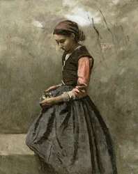 Una giovane ragazza pensierosa